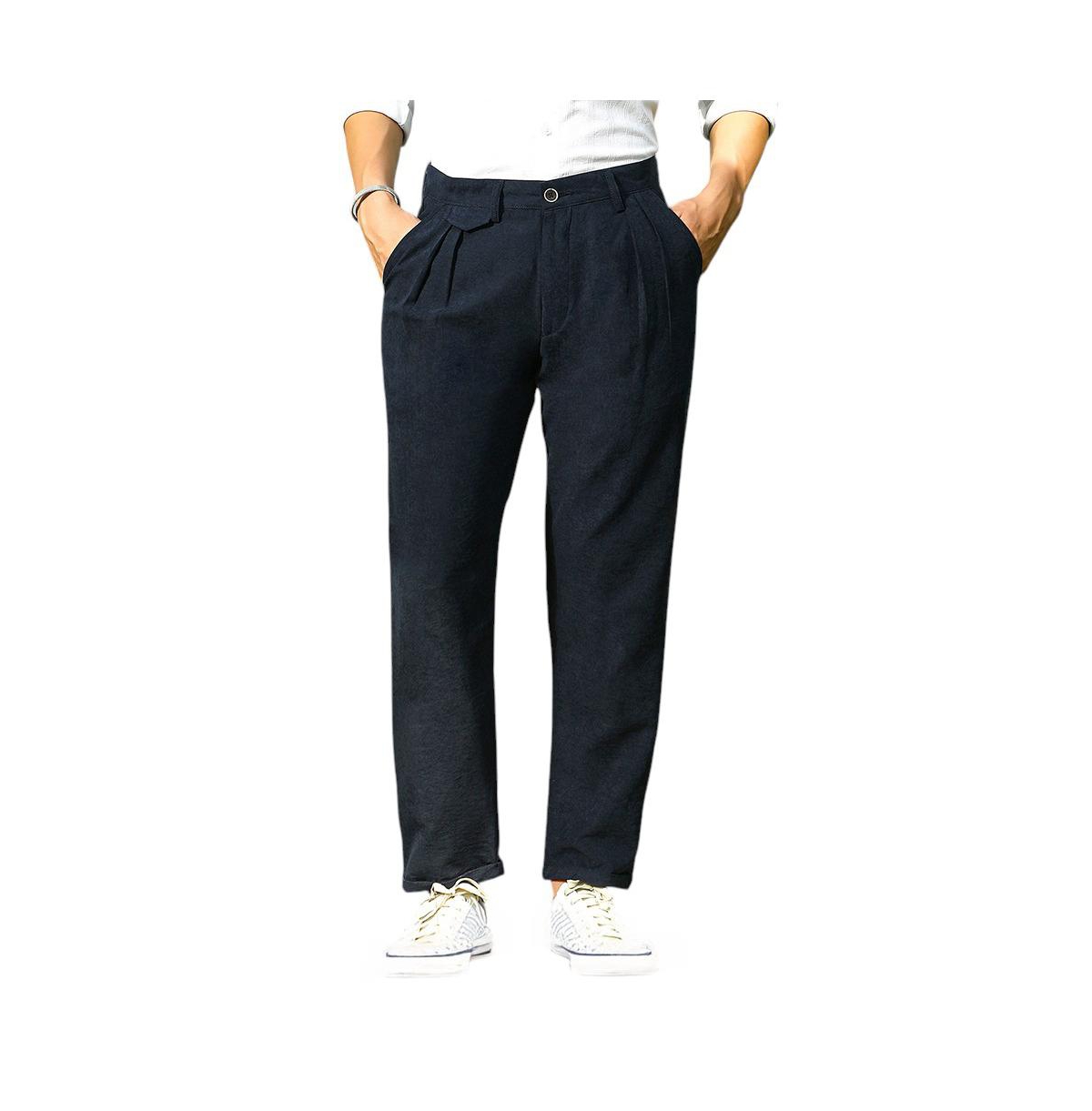 Men's Prussian Blue Velvique Tailored Trousers - Blue