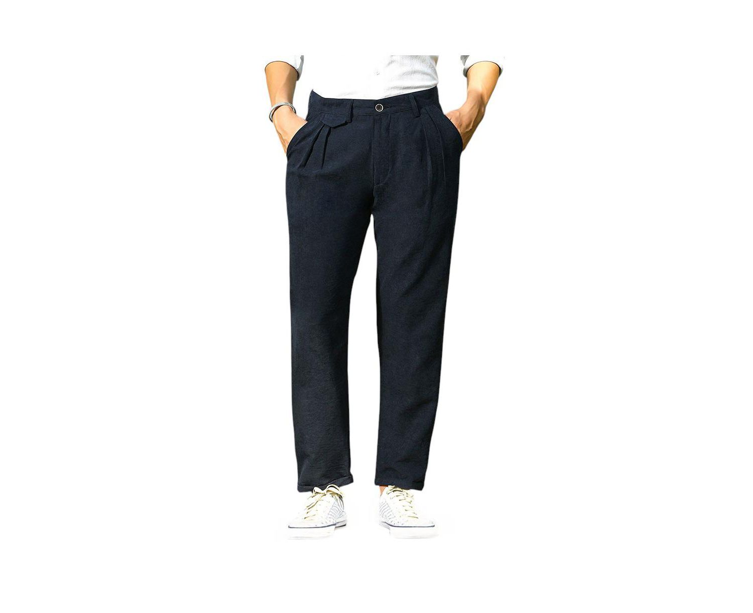 Men's Prussian Blue Velvique Tailored Trousers