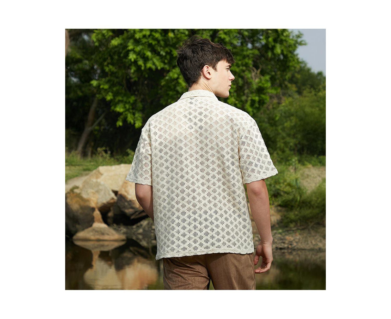 Men's Off-White Oblique Oversized Polo T-Shirt