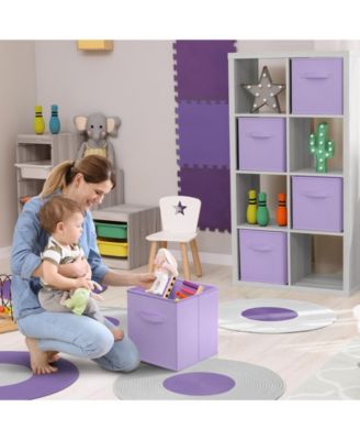 13 Inch Foldable Fabric Storage Cube Bin with Handles- for Organizing Home, Shelves, Nursery, Playroom, Closet and More 13" L x 13" W x 13" H