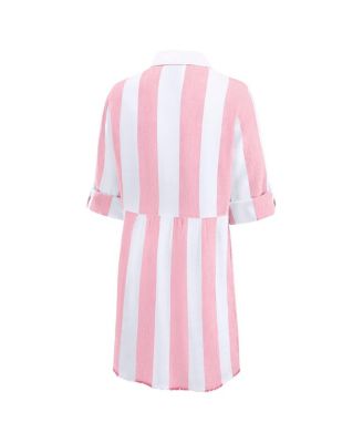 Women's&nbsp;Pink Philadelphia Phillies Rugby Beach Boyfriend Full-Button Top