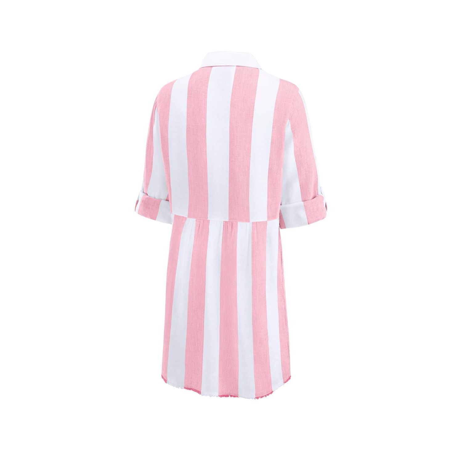 Women's Pink Philadelphia Phillies Rugby Beach Boyfriend Full-Button Top
