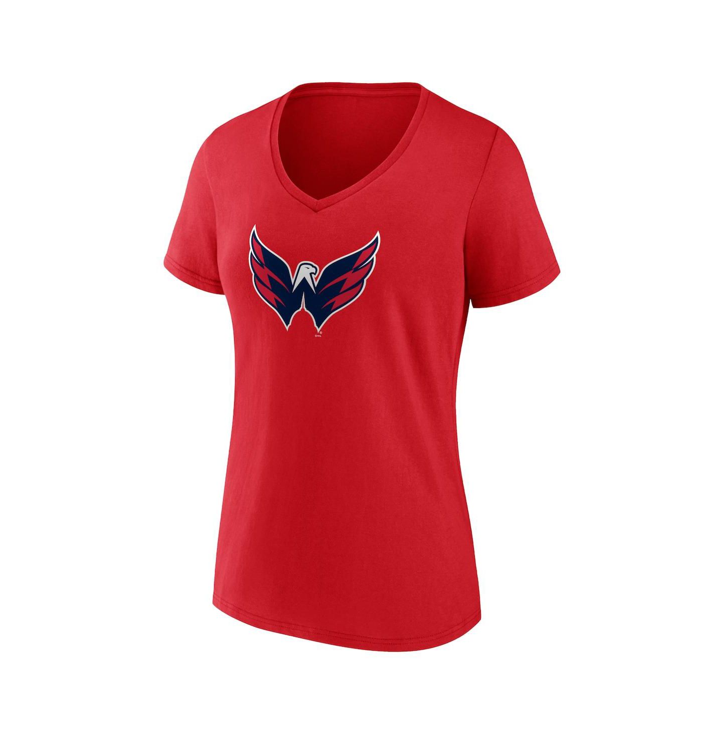 Женская футболка Fanatics Red Washington Capitals Primary Logo Team V-Neck — фото 2