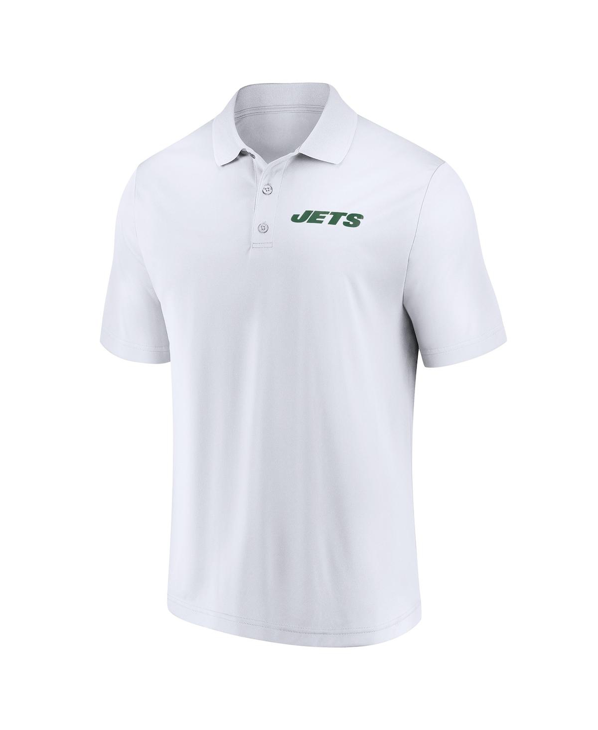 Fanatics Men's White New York Jets Lockup Polo Shirt In White