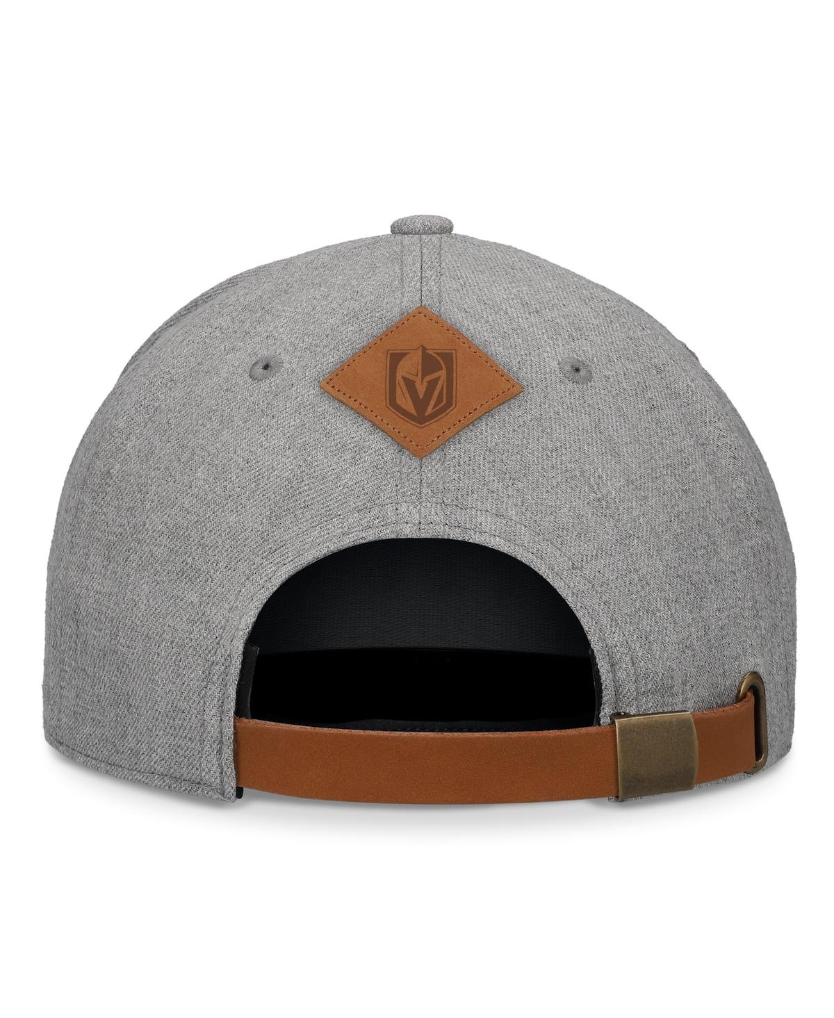 Fanatics Men's Heather Gray Vegas Golden Knights Elements A-frame Leather Strap Back Hat