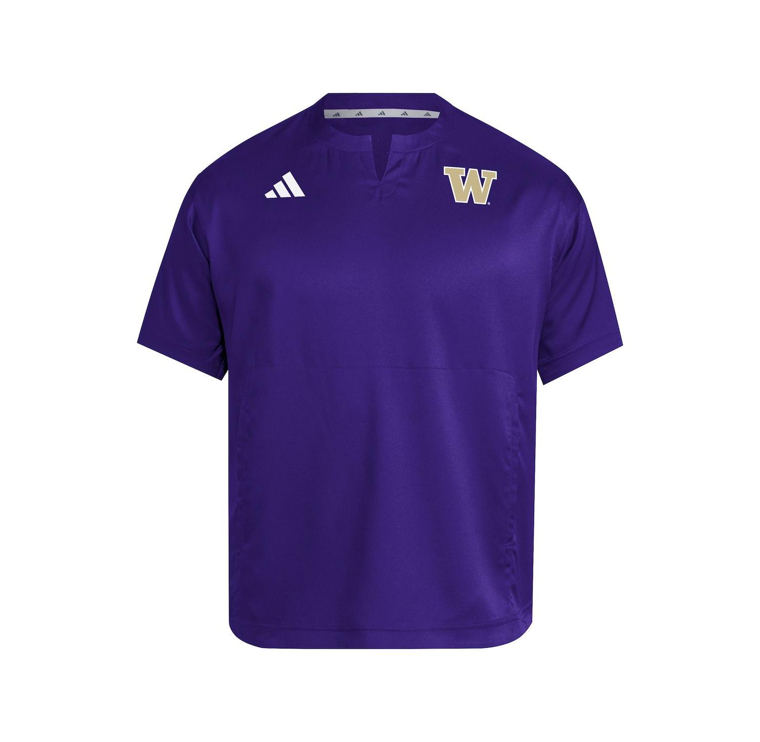 Men's Purple Washington Huskies Dugout Coaches Adizero Notch Neck Pullover Sweatshirt