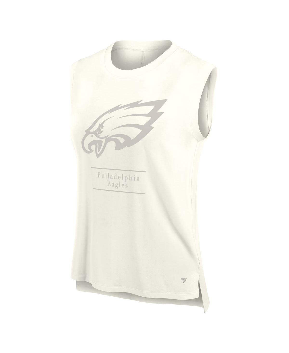 Fanatics Women's Cream Philadelphia Eagles Studio Embrace Tank Top In White