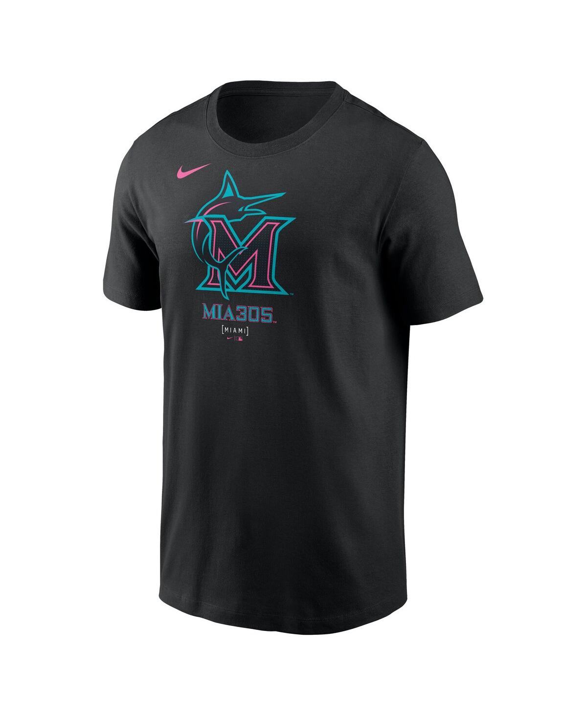 Nike Black Miami Marlins 2025 City Connect Large Logo T-shirt In Black