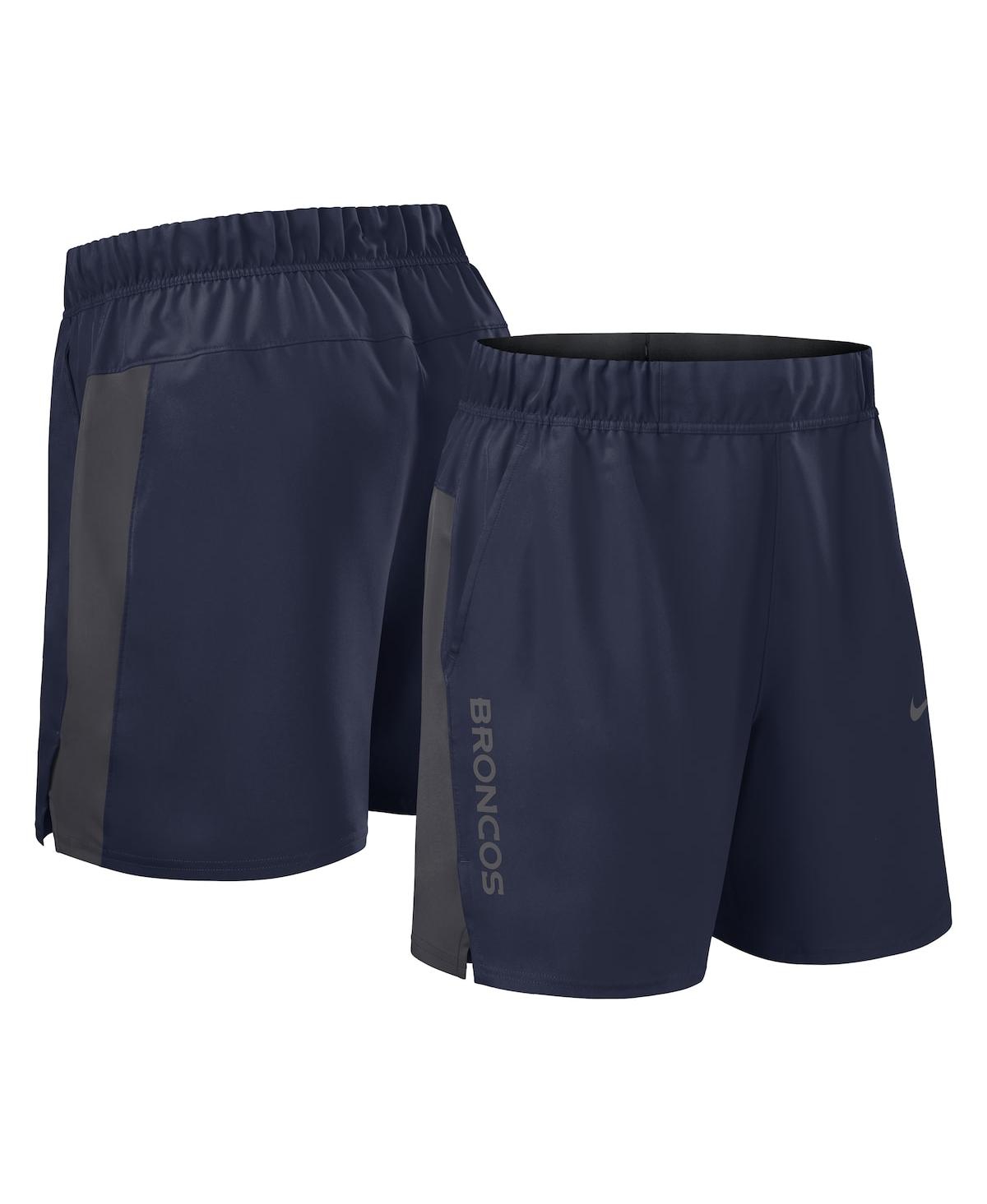 Men's Navy Denver Broncos Woven Victory Performance Shorts - Navy