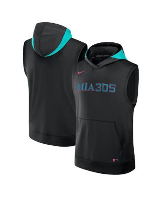 Nike - Men's Black Miami Marlins 2025 City Connect Authentic Collection Sleeveless Performance Pullover Hoodie