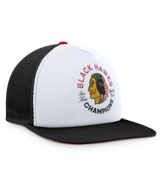 Men's White/Black Chicago Blackhawks Decades Collection Foam Front Snapback Hat