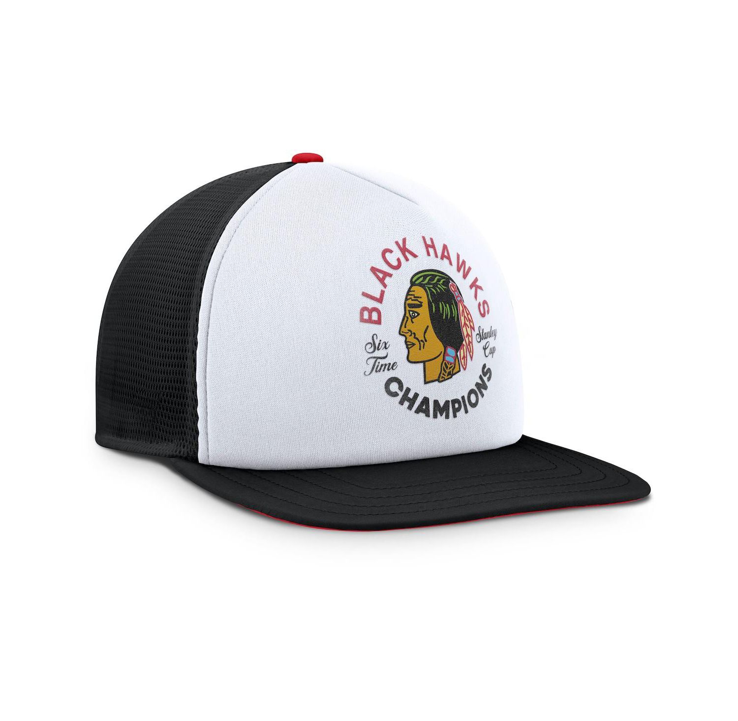 Men's White/Black Chicago Blackhawks Decades Collection Foam Front Snapback Hat