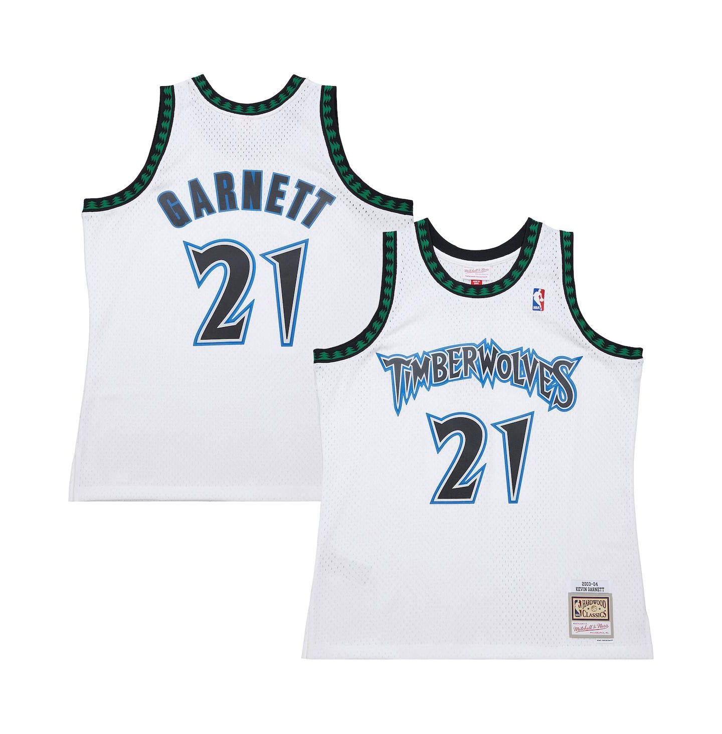 Мужской топ Mitchell & Ness Kevin Garnett White Minnesota Timberwolves 2003-04 Swingman Jersey — фото 1