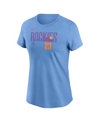 Women's Kris Bryant Light Blue Colorado Rockies 2025 City Connect Fuse Name Number T-Shirt