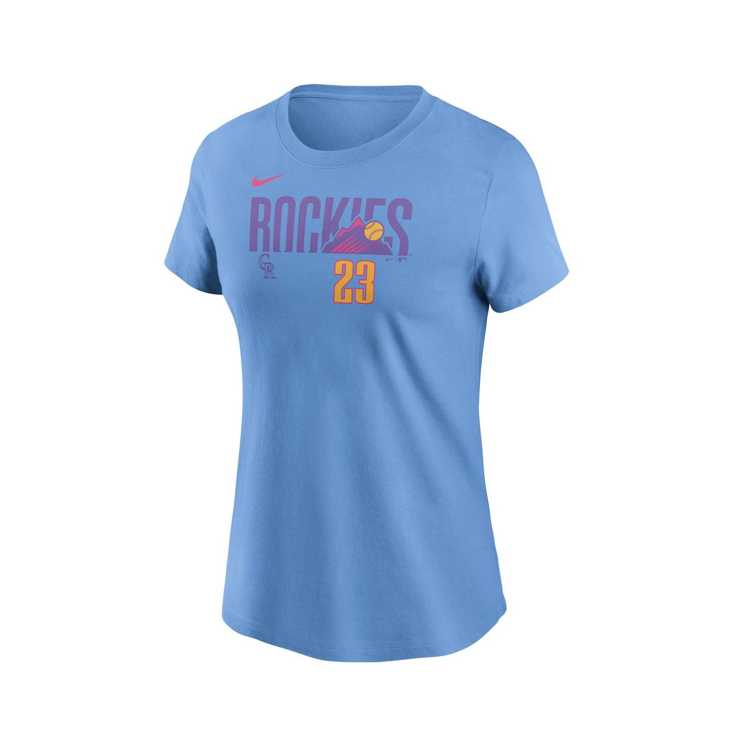 Женская футболка Nike Kris Bryant Light Blue Colorado Rockies 2025 City Connect Fuse Name & Number — фото 2