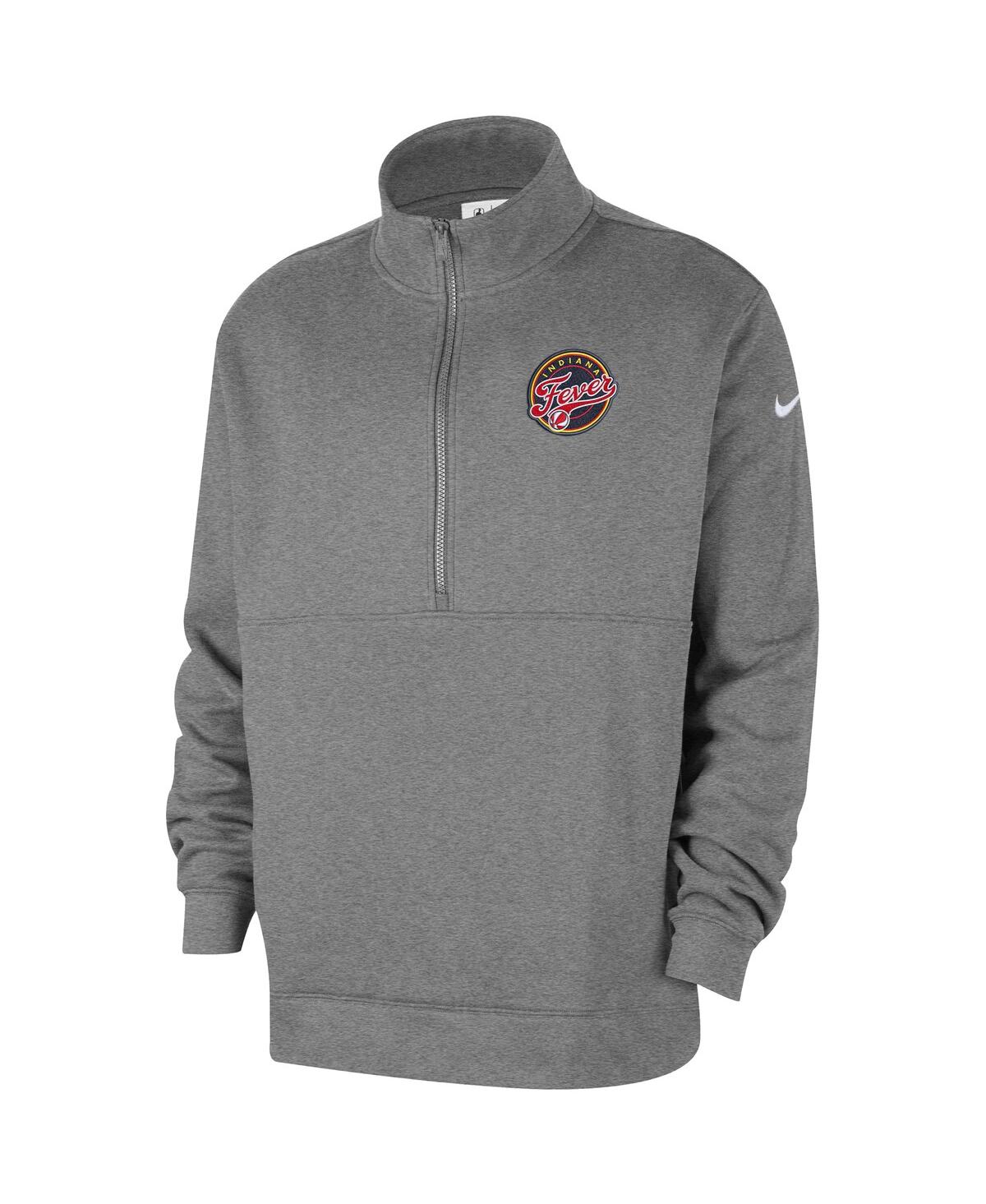 Nike Heather Gray Indiana Fever React Club Half-zip Pullover