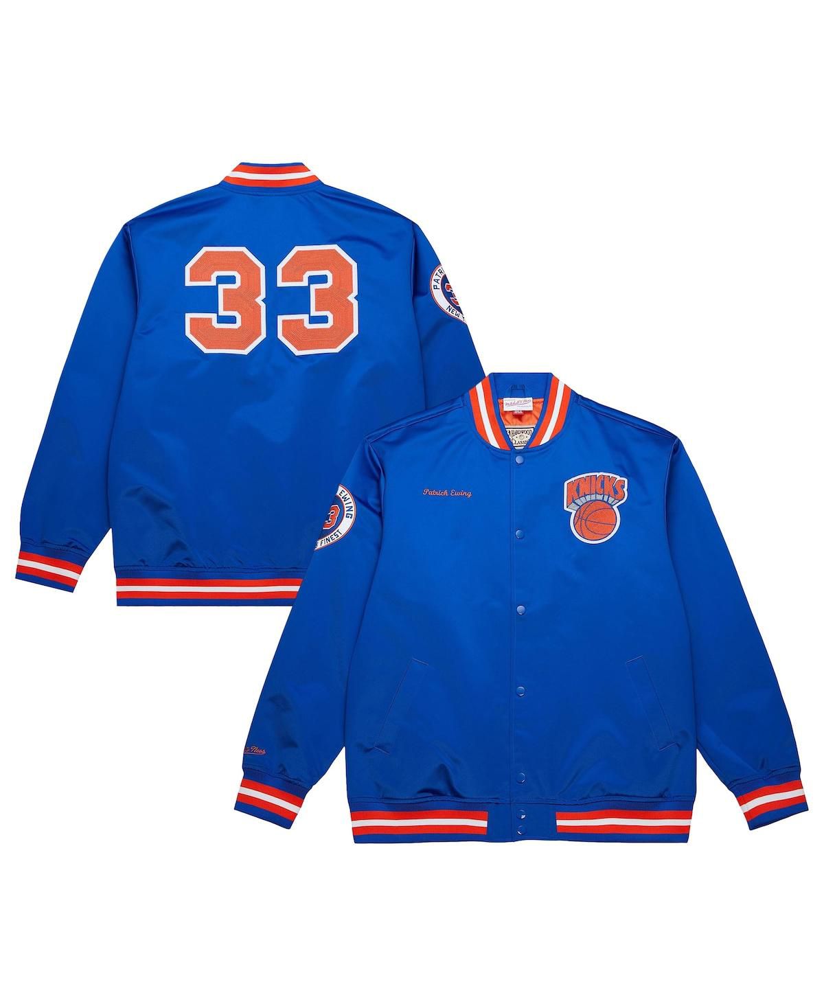 Мужская атласная куртка Patrick Ewing Royal New York Knicks Legends NBA с полной застежкой на пуговицы