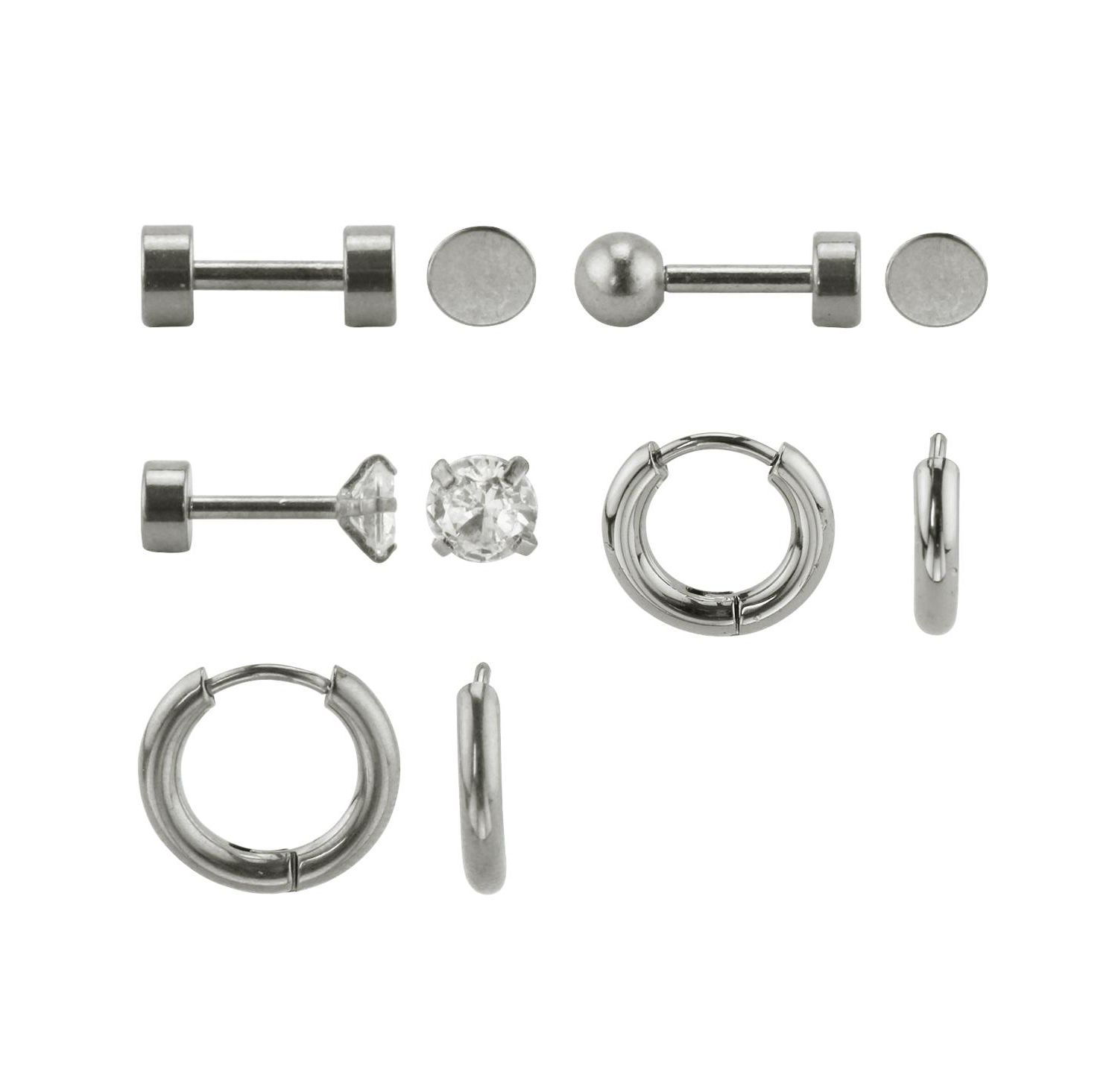 Stainless Steel Earrings: Hoops and Studs