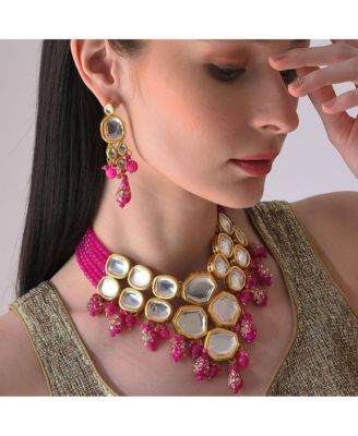 Gold-Plated Stone Jewellery Set