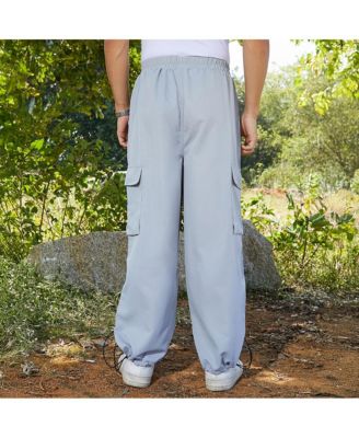 Men's Cloud Grey Solid Parachute Cargo Pants
