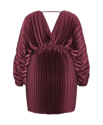 Plus Size Chloe Accordion Sleeve Pleat Dress