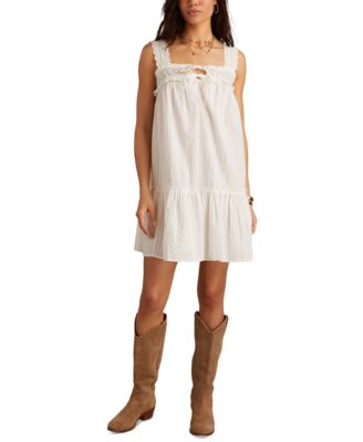 Lucky Brand - Women's Lace-Trim Cotton Sleeveless Mini Dress