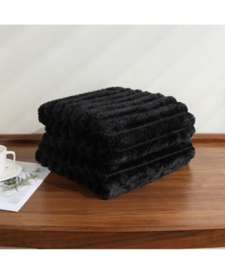 Modern Lux Ultra Soft & Plush Ribbed Accent Throw Blanket - 50 in. W x 60 in. L - Sage