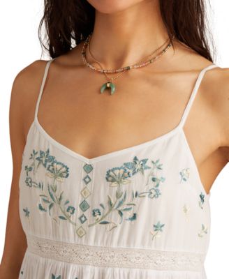 Women's Embroidered Floral Sleeveless Maxi Dress