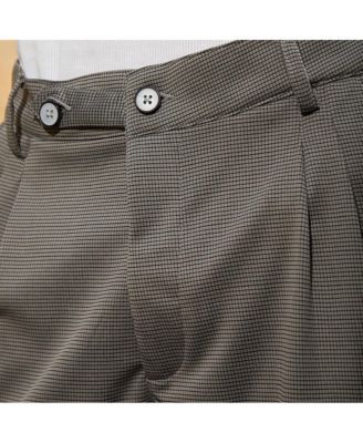 Men's Ash Grey Micro-Check Chino Trousers
