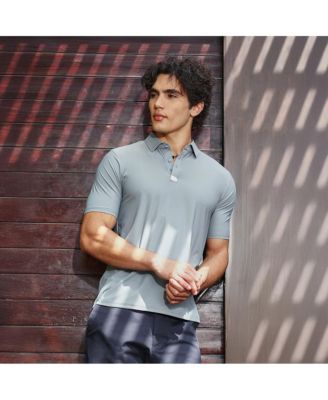 Men's Coin Grey Seamless Solid Polo T-Shirt