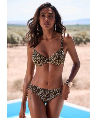 Women's Leopard Cheetah Print Underwire Bikini Swimsuit Top Bra Sizing