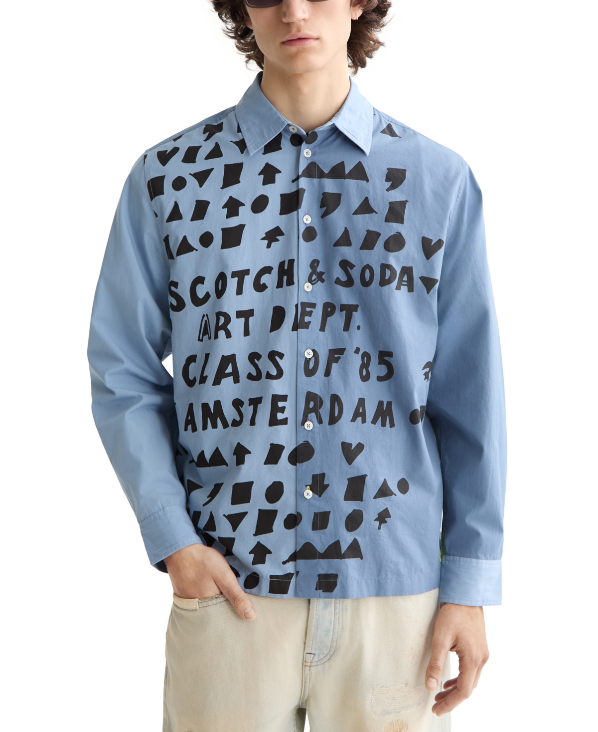 Scotch & Soda Men's Graphic Text Logo Shirt