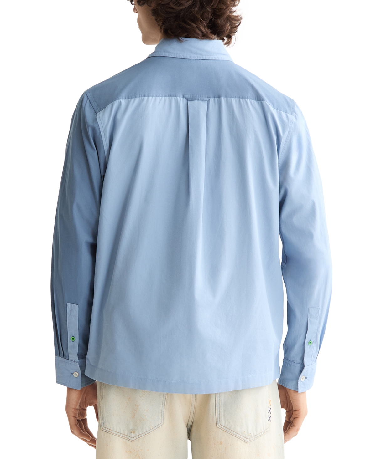 Scotch & Soda Men's Relaxed-fit Letters Poplin Button-down Shirt In Blue