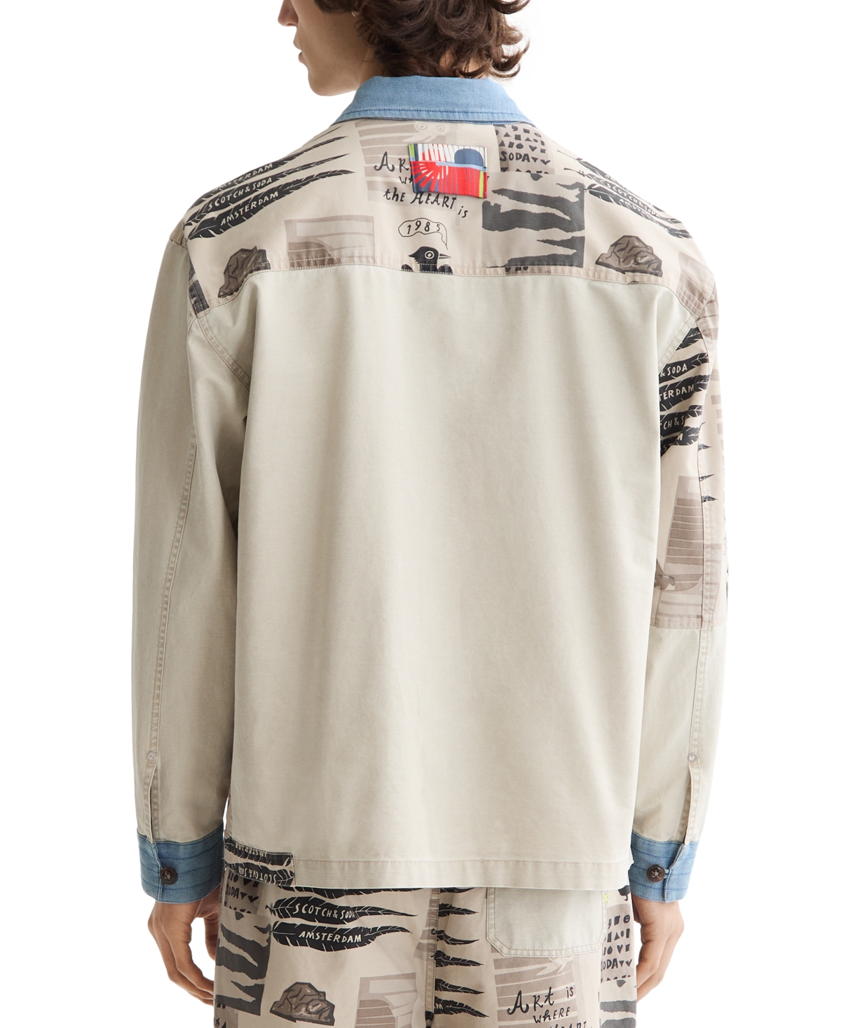 Scotch & Soda Men's Printed Colorblocked Shirt In Multi