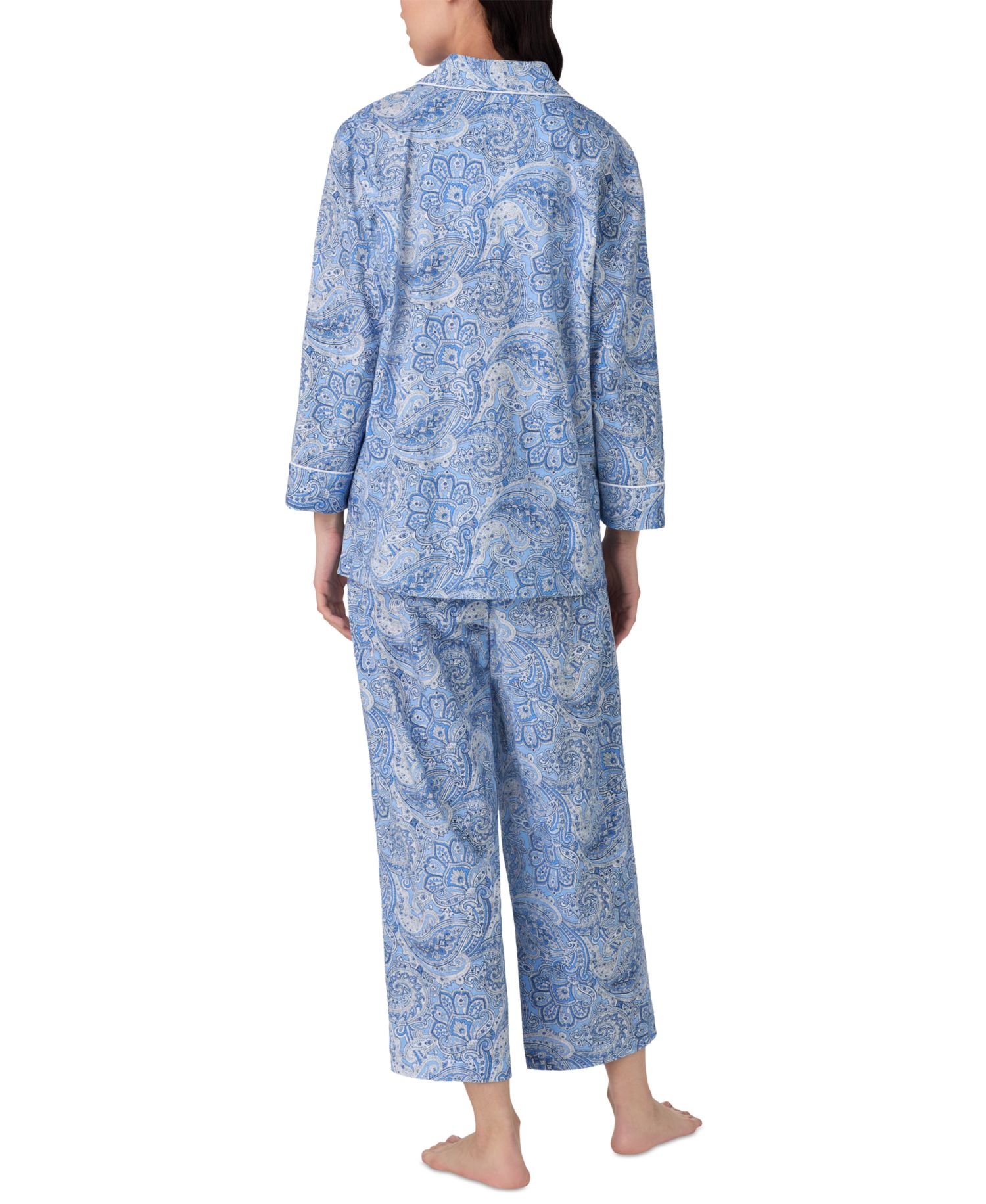 Plus Size Button-Front Top and Pants Pajama Set