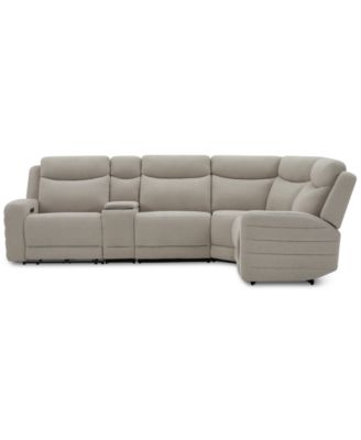 Kristyan 5-Pc. Fabric Sectional with 2 Power Recliners and Console, Exclusively at Macy's