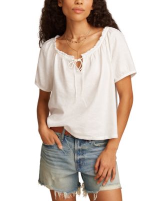 Lucky Brand - Women's Short-Sleeve Peasant Top