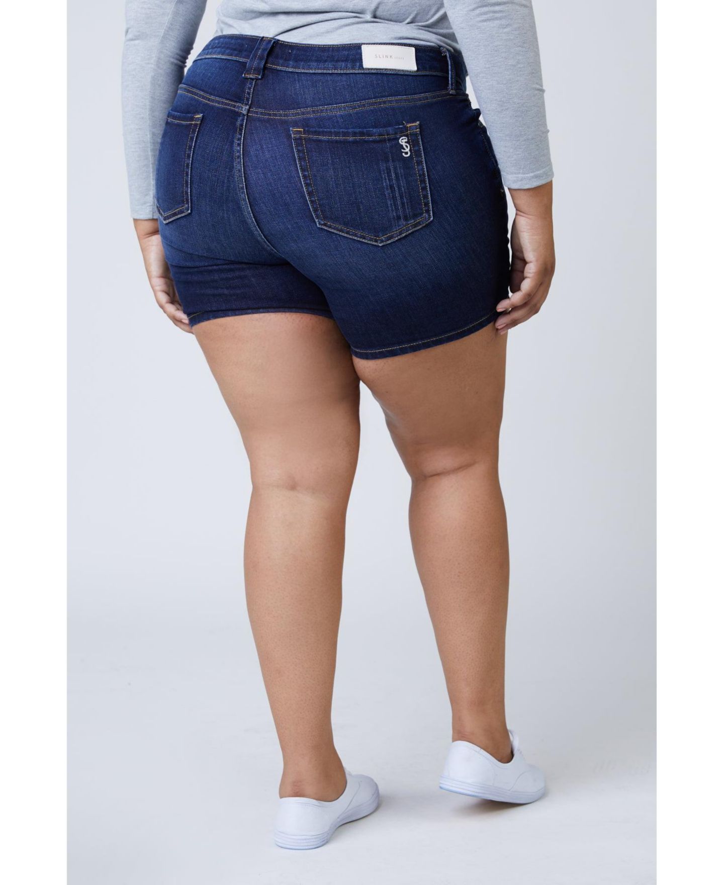 Женские шорты SLINK Jeans Plus Size Denim Shorts in 5.5" inseam - Sasa — фото 2