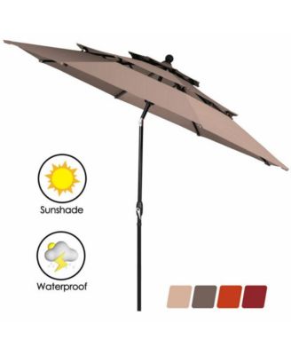 10 Feet 3 Tier Outdoor Patio Umbrella with Double Vented