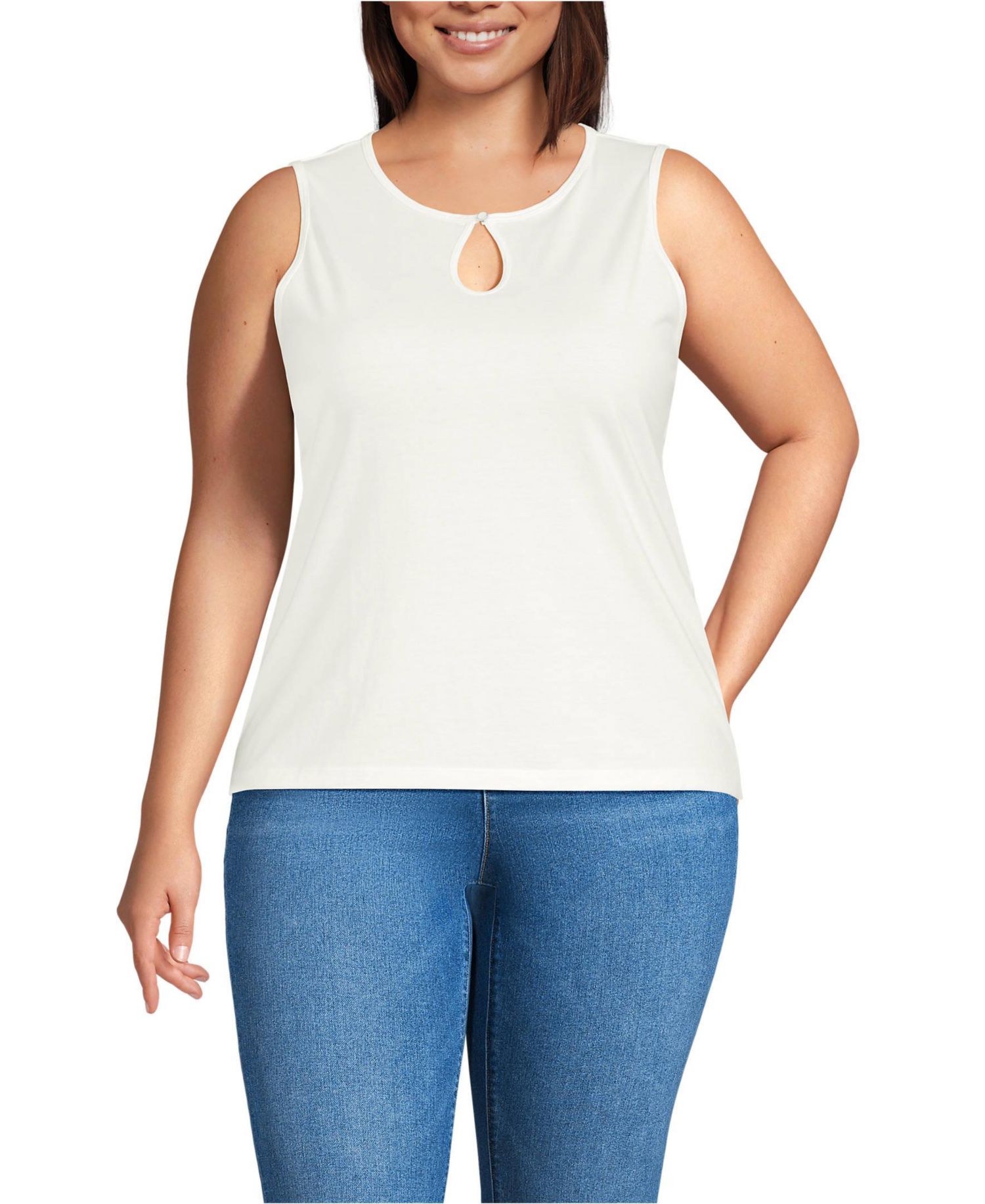 Plus Size Supima Keyhole Tank