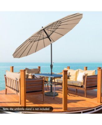 9 Feet Round Patio Umbrella with 18 Fiberglass Ribs