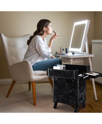 3-Piece Makeup Train Cases Cosmetic Organizer Kit Wheel CB Dusk