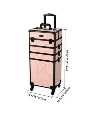 3-Piece Makeup Train Cases Cosmetic Organizer Kit Wheel CB Dusk