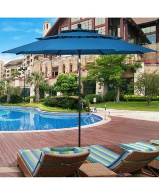 10 Feet 3 Tier Outdoor Patio Umbrella with Double Vented