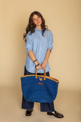Nourishment Handmade Sisal Straw Basket Tote Bag