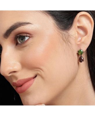 Crystal-Hue Drop Earrings