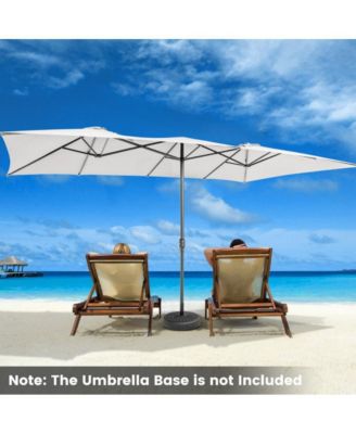 15 Feet Double-Sized Patio Umbrella with Crank Handle and Vented Tops