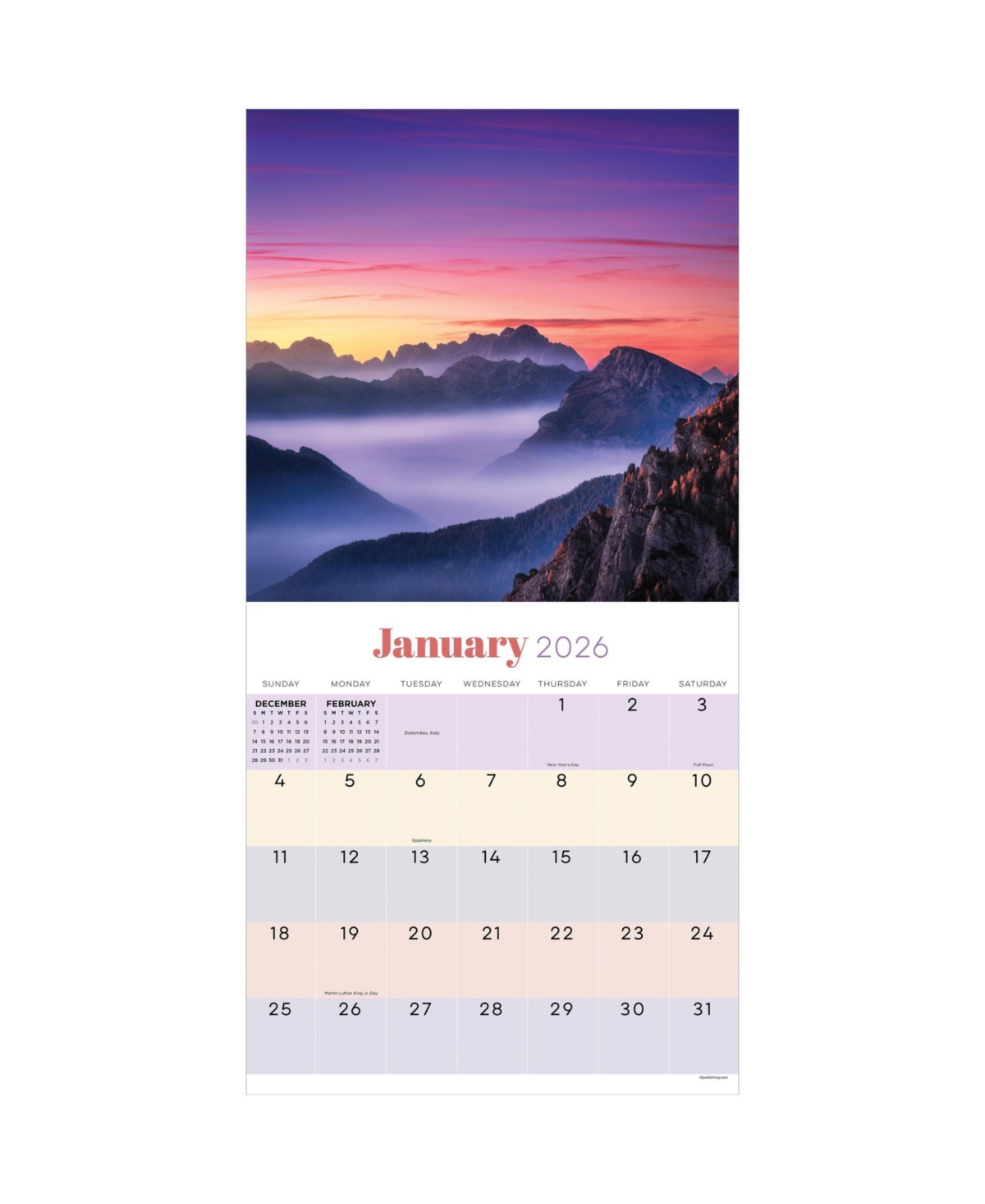 2026 Sunsets Wall Calendar - Multicolor