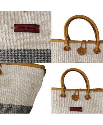 Ash and Ivory Wisdom Handmade Sisal Straw Basket Tote Bag