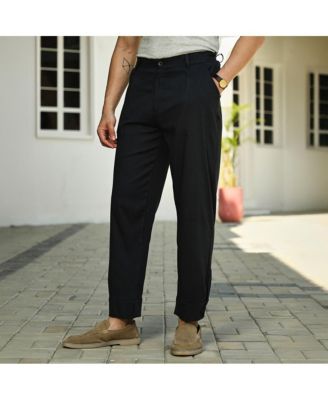 Men's Midnight Black Tapered Trousers